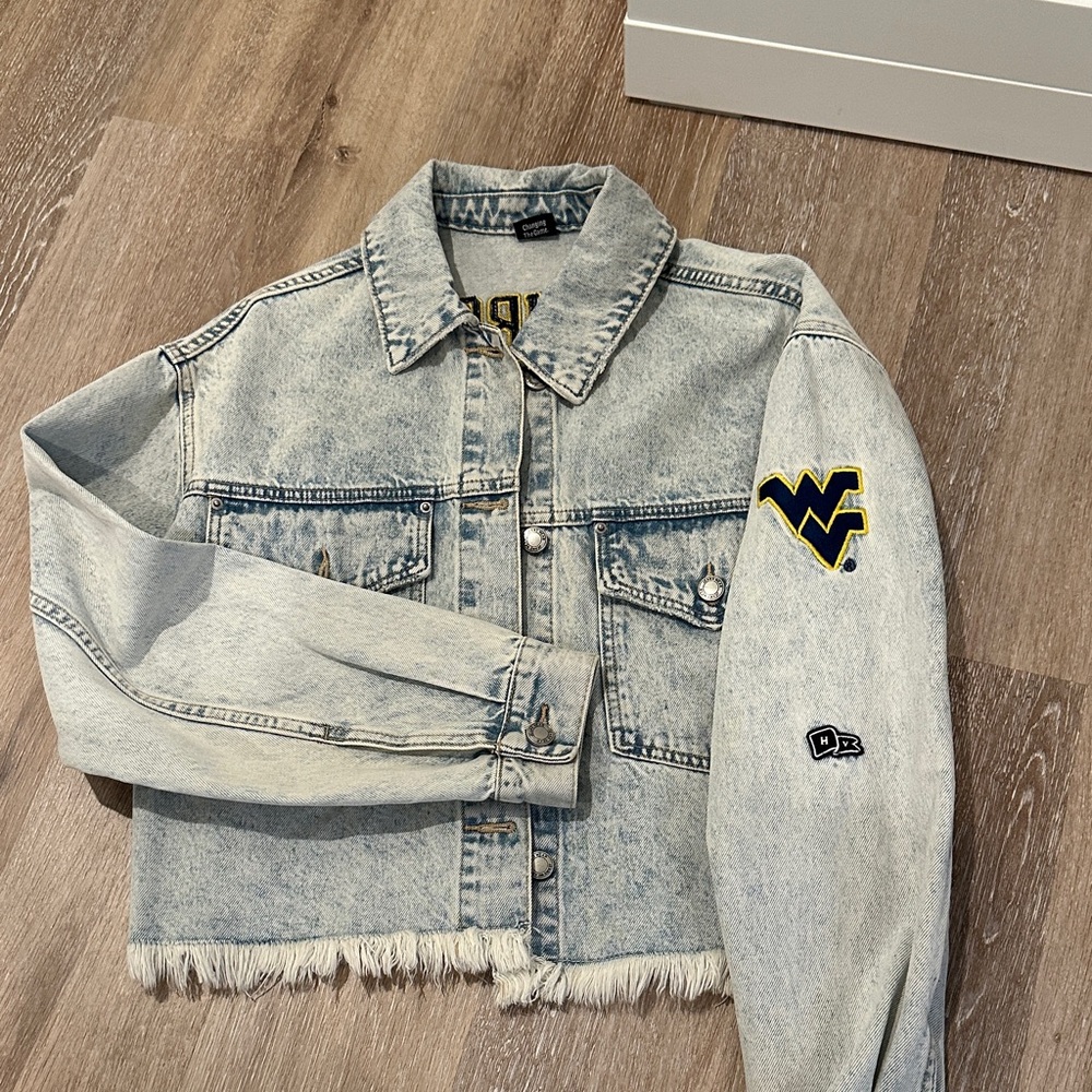 Denim Jacket with Embroidered Logo